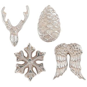 Набор украшений для свечей Silver Holiday 14 см, 4 шт (Edelman, Нидерланды). Артикул: 1099654-набор