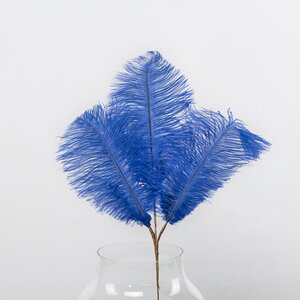 Искусственная ветка с перьями Брондрика 61 см синяя Edelman фото 2