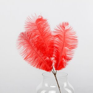 Декоративная ветка с перьями Trixypona 61 см красная Edelman фото 1