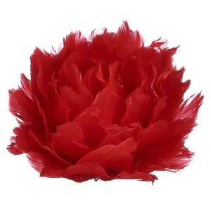 Искусственный цветок из перьев Dafne 12 см красный, клипса Edelman фото 1