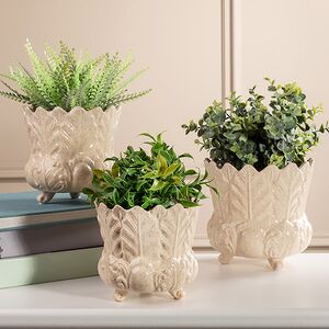 Декоративная ваза-кашпо Pianta Felice белая