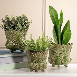 Декоративная ваза-кашпо Pianta Felice зеленая