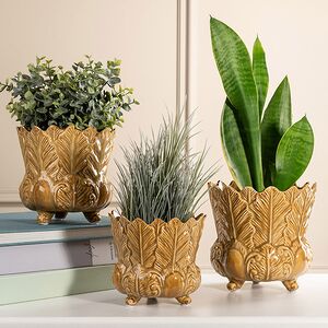 Декоративная ваза-кашпо Pianta Felice песочная