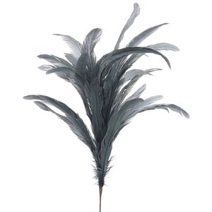 Декоративная ветка с перьями Гердивей 80 см светло-синяя (Edelman, Нидерланды). Артикул: 1101471