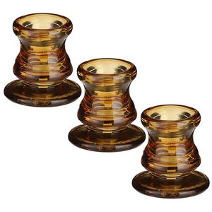 Стеклянный подсвечник Леалла 6 см, 3 шт, янтарный (Edelman, Нидерланды). Артикул: 1102633