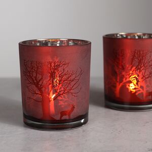 Декоративный подсвечник стакан Адальюр 10 см красный Edelman (Эдельман) фото 3