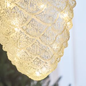 Подвесной светильник на канате Шишка Бранилейв 21 см, 15 теплых белых LED ламп, на батарейках, таймер, стекло Edelman (Эдельман) фото 3