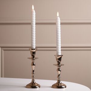 Светодиодные свечи витые с имитацией пламени Lachesis 25 см белые, 2 шт, на батарейках Edelman (Эдельман) фото 5