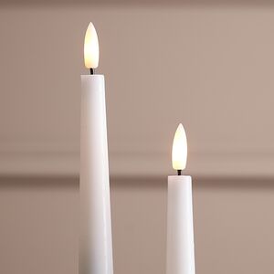 Столовые светодиодные свечи с имитацией пламени Athena 29 см белые, 2 шт, на батарейках Edelman фото 3