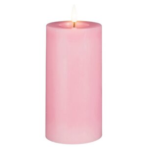 Светодиодная свеча с имитацией пламени Facile 15 см, розовая, таймер, на батарейках Edelman фото 1