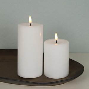 Светодиодная свеча с имитацией пламени Facile 10 см, белая, таймер, на батарейках Edelman фото 3