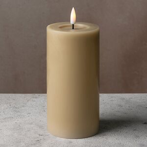Светодиодная свеча с имитацией пламени Facile 15 см, бежевая, таймер, на батарейках Edelman фото 1