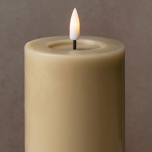 Светодиодная свеча с имитацией пламени Facile 15 см, бежевая, таймер, на батарейках Edelman фото 2