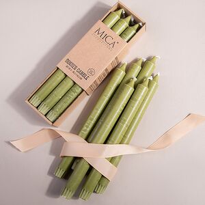 Столовые свечи Ricordo 25 см зеленые, 6 шт