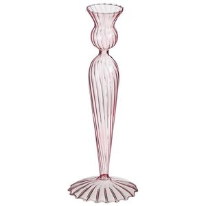 Стеклянный подсвечник Джейда Рефинадо 25 см розовый Edelman (Эдельман) фото 5