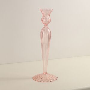 Стеклянный подсвечник Джейда Рефинадо 25 см розовый Edelman (Эдельман) фото 4