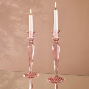 Стеклянный подсвечник Джейда Рефинадо 25 см розовый Edelman (Эдельман) фото 2