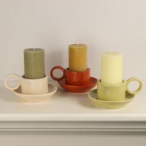 Керамический подсвечник Adelboden 18 см горчичный Edelman фото 3