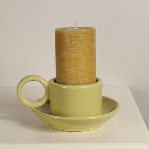 Керамический подсвечник Adelboden 18 см горчичный Edelman фото 2