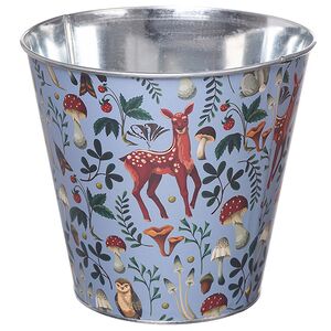 Металлическое кашпо Лесная Поляна 21 см голубое