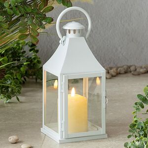 Декоративный подсвечник-фонарь Бильбао 29 см белый (Edelman, Нидерланды). Артикул: 1159038