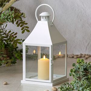 Декоративный подсвечник-фонарь Бильбао 40 см белый (Edelman, Нидерланды). Артикул: 1159039