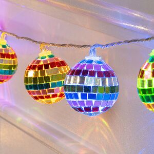 Светодиодная гирлянда Диско Шар - Colorful Mirror 1.5 м, 10 RGB LED ламп, таймер, на батарейках Edelman (Эдельман) фото 2