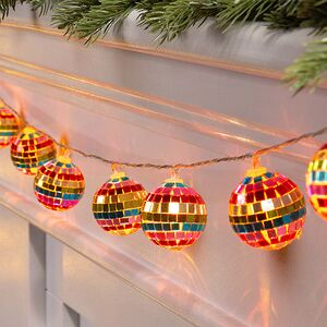 Светодиодная гирлянда Диско Шар - Colorful Mirror 1.5 м, 10 RGB LED ламп, таймер, на батарейках Edelman (Эдельман) фото 6