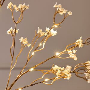 Светящаяся ветка Гипсофила Грасмир 100 см, 45 экстра теплых белых LED ламп, таймер, на батарейках, IP44 Edelman (Эдельман) фото 4