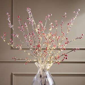 Светящаяся ветка Дартмут 100 см, 45 теплых белых LED ламп, таймер, на батарейках