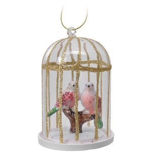 Стеклянная елочная игрушка Птички из сада Ла-Роз 10 см, подвеска Kaemingk фото 3
