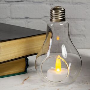 Стеклянный подсвечник Лампочка Mirtella 13 см (Ideas4Seasons, Нидерланды). Артикул: 128032-2