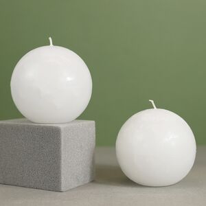 Свеча шар Rembrandt 10 см белая Омский Свечной фото 2