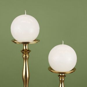 Свеча шар Rembrandt 10 см белая (Омский Свечной, Россия). Артикул: 171221-свеча