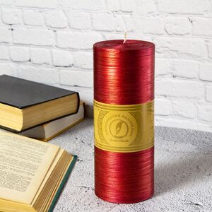 Декоративная свеча Ливорно Металлик 205*80 мм рубиновая (Омский Свечной, Россия). Артикул: 172933-свеча