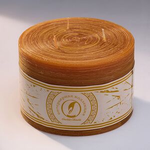 Большая свеча с тремя фитилями Ливорно Рустик 105*150 мм коричневая Омский Свечной фото 1