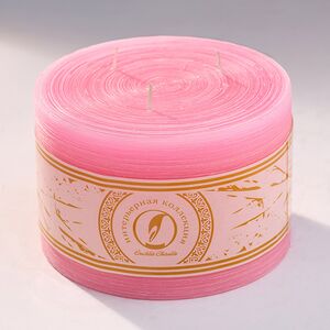 Большая свеча с тремя фитилями Ливорно Рустик 105*150 мм розовая Омский Свечной фото 1