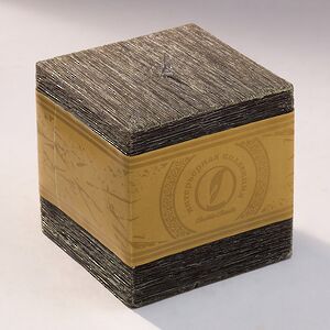 Свеча куб Бергамо Рустик 100 мм черная Омский Свечной фото 1