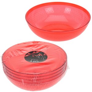 Пластиковые тарелки красные 14 см, 4 шт