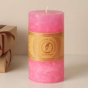 Декоративная свеча Ливорно Marble 150*80 мм розовая Омский Свечной фото 1