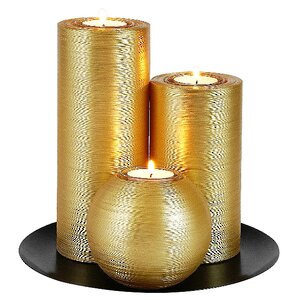 Композиция из свечей Модена Антик золотая 23 см, уцененная Омский Свечной фото 3