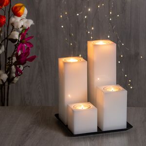 Композиция из свечей Равенна белая 27.5 см (Омский Свечной, Россия). Артикул: 180621-свеча