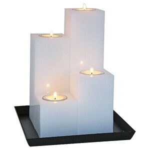 Композиция из свечей Равенна белая 27.5 см Омский Свечной фото 3