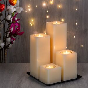 Композиция из свечей Равенна кремовая 27.5 см (Омский Свечной, Россия). Артикул: 180623-свеча