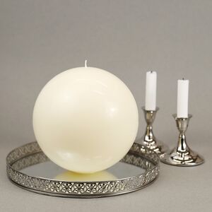 Свеча шар Redondo 20 см слоновая кость Омский Свечной фото 4