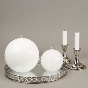 Свеча шар Rembrandt 10 см белая Омский Свечной фото 6