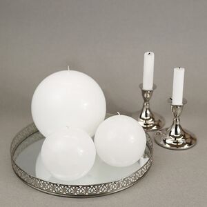 Свеча шар Rembrandt 10 см белая Омский Свечной фото 3