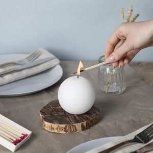 Свеча шар Redondo 13 см белая (Омский Свечной, Россия). Артикул: 180921-свеча