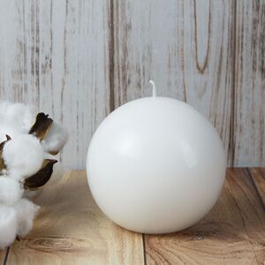 Свеча шар Redondo 10 см белая (Омский Свечной, Россия). Артикул: 181021-свеча