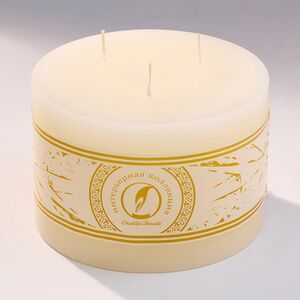 Большая свеча с тремя фитилями Ливорно 105*150 мм слоновая кость Омский Свечной фото 1